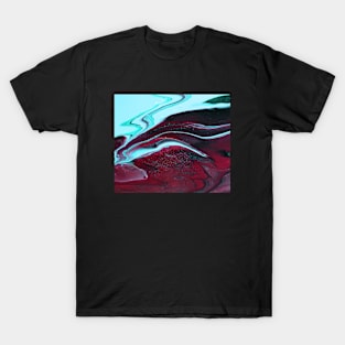 Aqua and Raspberry Abstract Art T-Shirt